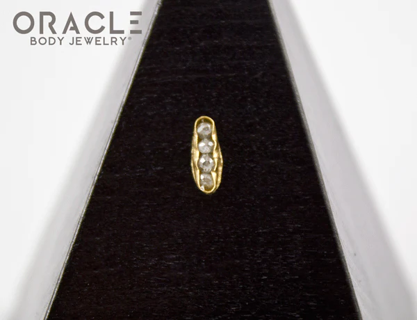 14k Channel Set Diamond Threadless Gold End - Image 4