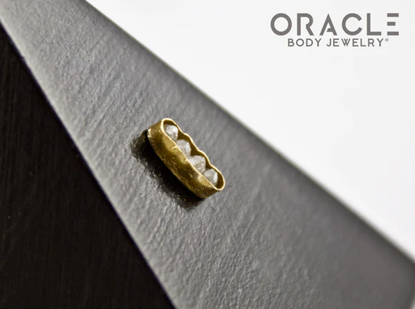 14k Channel Set Diamond Threadless Gold End - Image 3