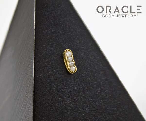 14k Channel Set Diamond Threadless Gold End - Image 2