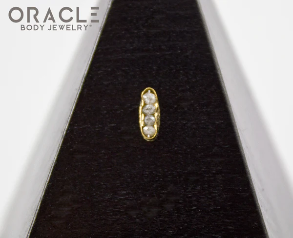 14k Channel Set Diamond Threadless Gold End - Image 4