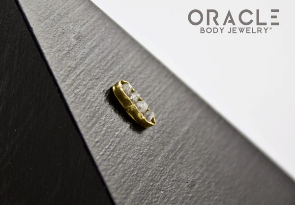 14k Channel Set Diamond Threadless Gold End - Image 3