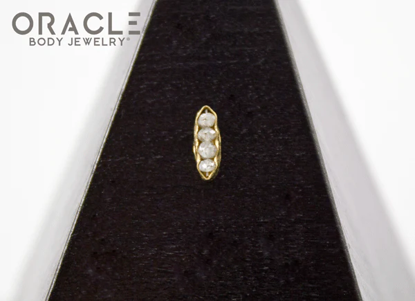14k Channel Set Diamond Threadless Gold End - Image 4
