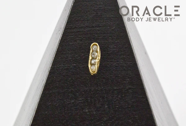 14k Channel Set Diamond Threadless Gold End - Image 4