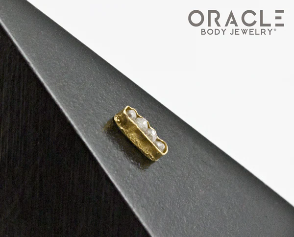 14k Channel Set Diamond Threadless Gold End - Image 3