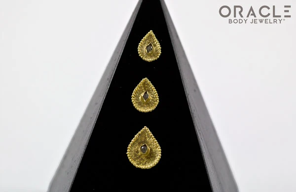 14k Crybaby with Rough Diamond Threadless Gold End - Image 2