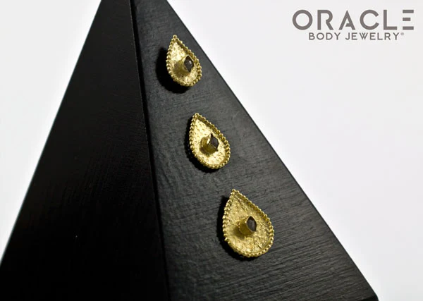 14k Crybaby with Rough Diamond Threadless Gold End - Image 3