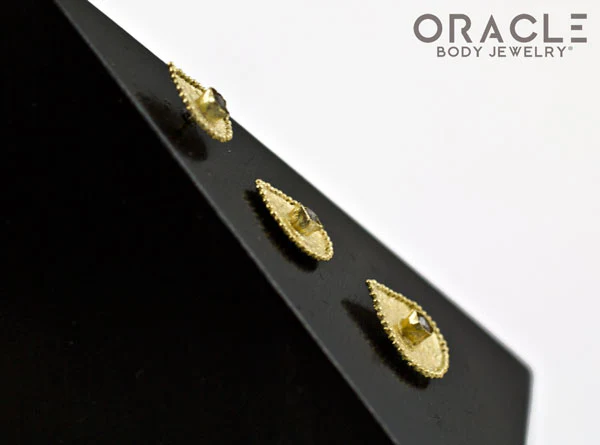 14k Crybaby with Rough Diamond Threadless Gold End - Image 4