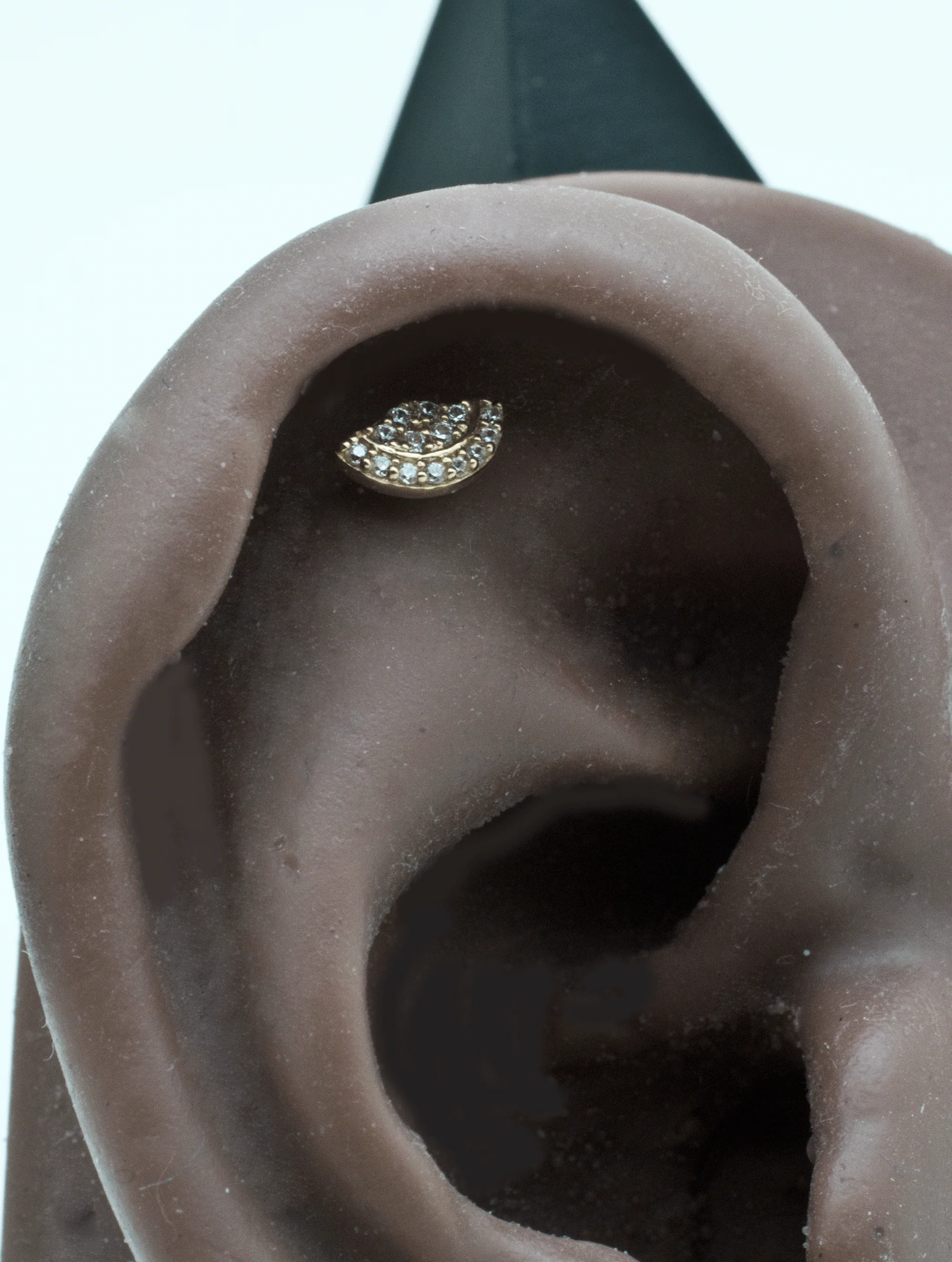 14k CZ Fan Threadless End - Image 4