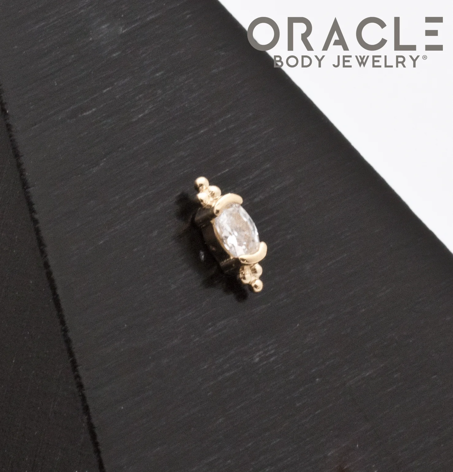 14k Demure CZ Threadless End - Image 2
