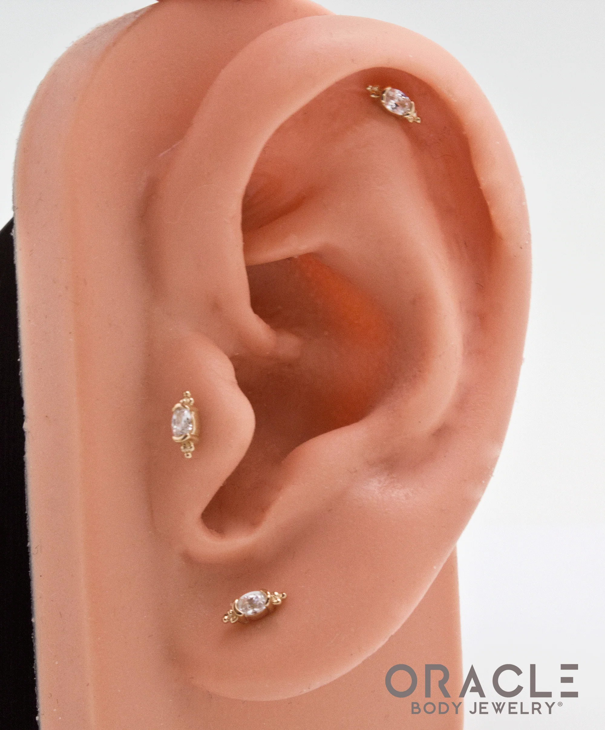 14k Demure CZ Threadless End - Image 4