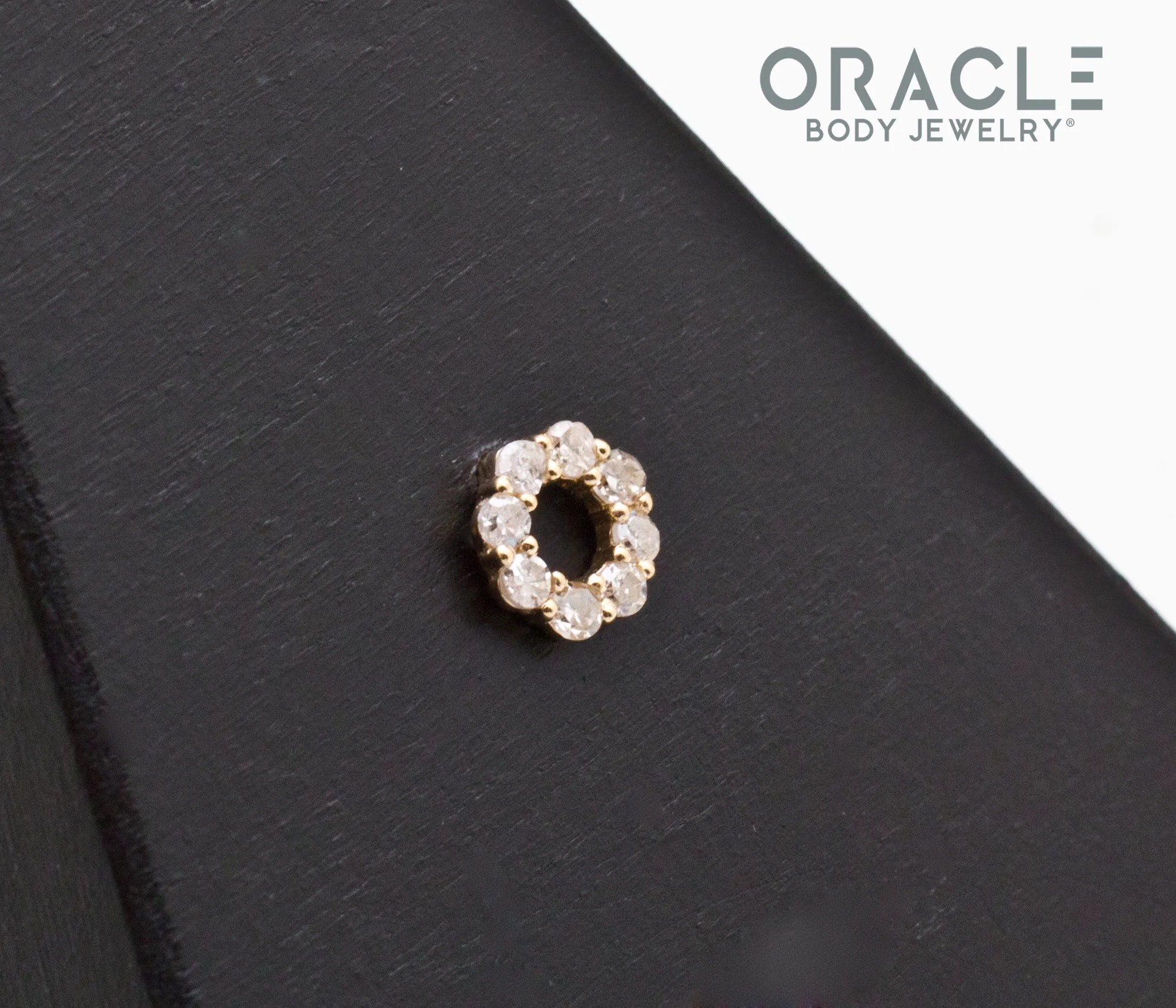 14k Diamond O Threadless End - Image 2