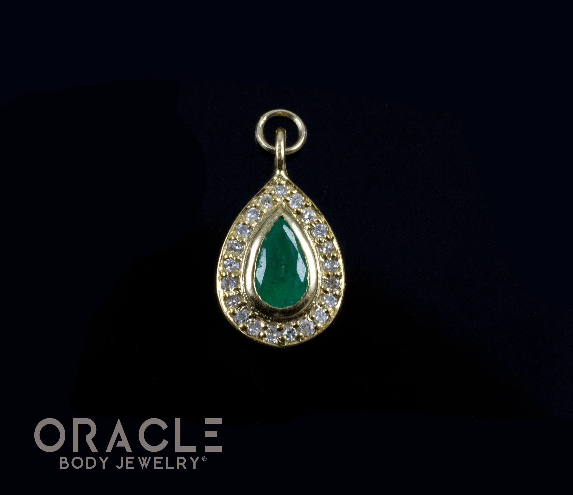 14k Emerald with Diamonds Charm - Image 2