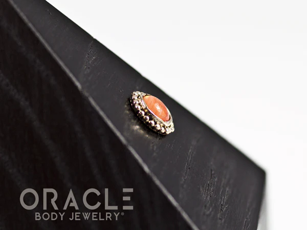 14k Fire Opal Threadless Gold End - Image 3