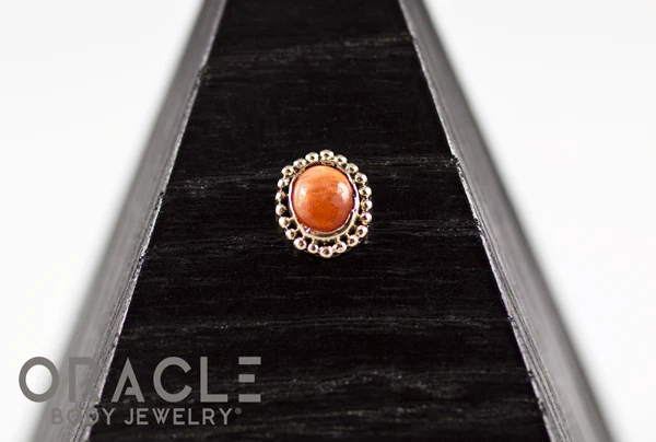 14k Fire Opal Threadless Gold End - Image 4