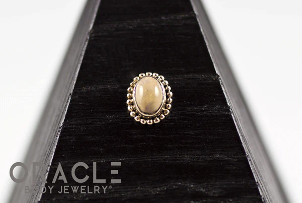 14k Fire Opal Threadless Gold End - Image 4