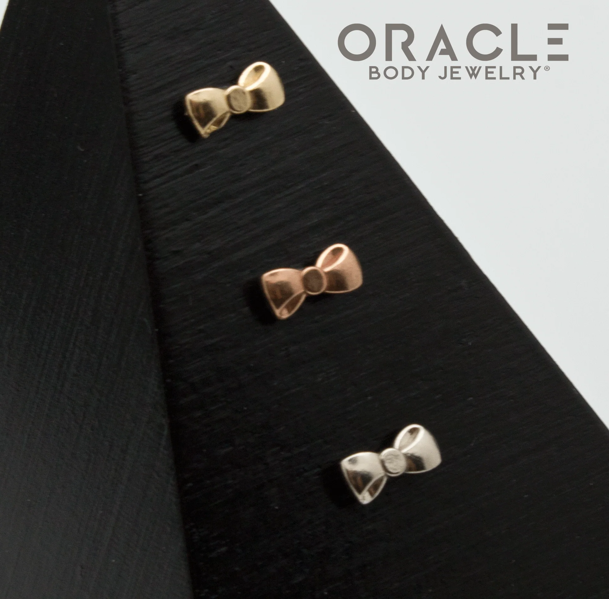 14k Gold Cutie Bow Threadless End - Image 2