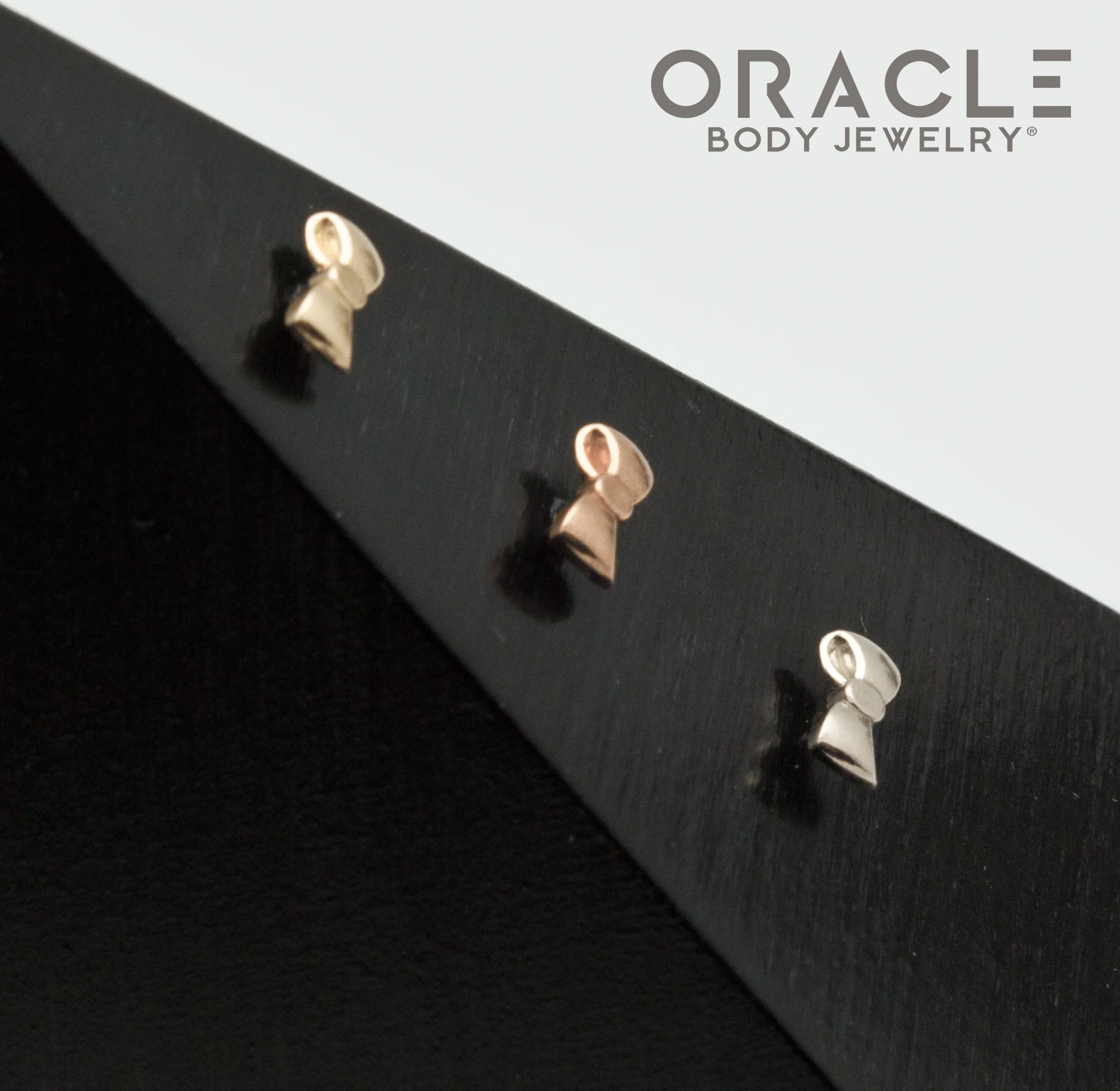 14k Gold Cutie Bow Threadless End - Image 3