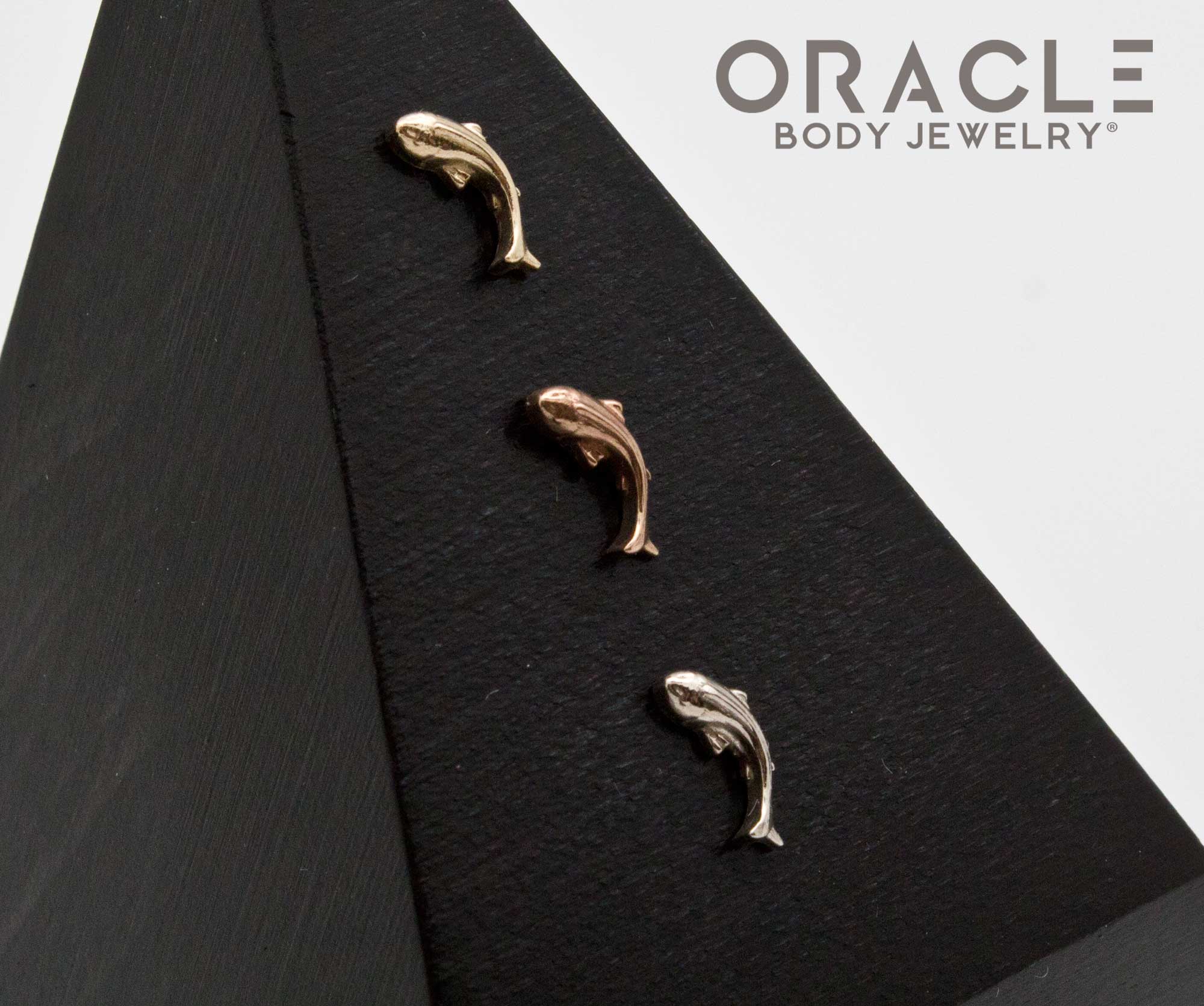 14K Gold Koi (Left Facing) Threadless End - Image 2