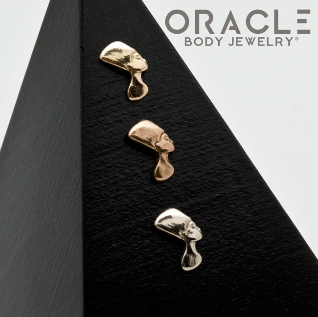 14K Gold Nefertiti Threadless End - Image 2