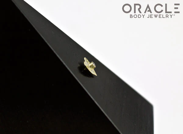 14k Hammered Heart with Diamond Threadless Gold End - Image 4