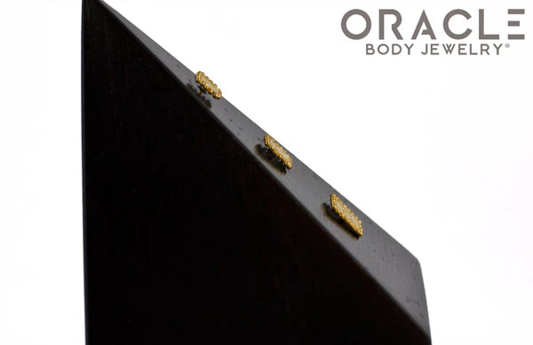 14k Hammered Square Threadless Rose Gold End - Image 4