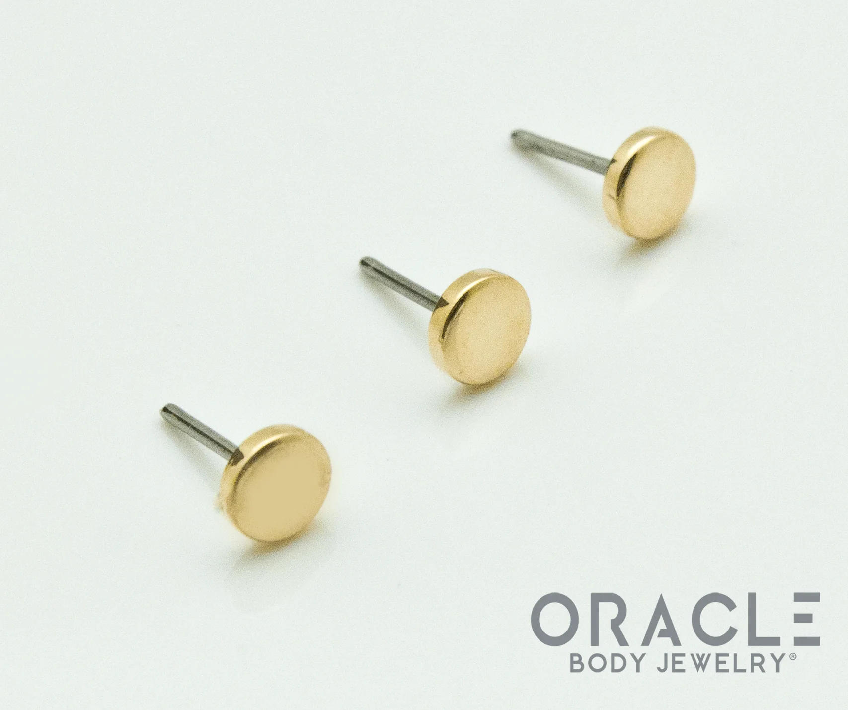 14k High Polish Disc Threadless End 3mm - Image 4