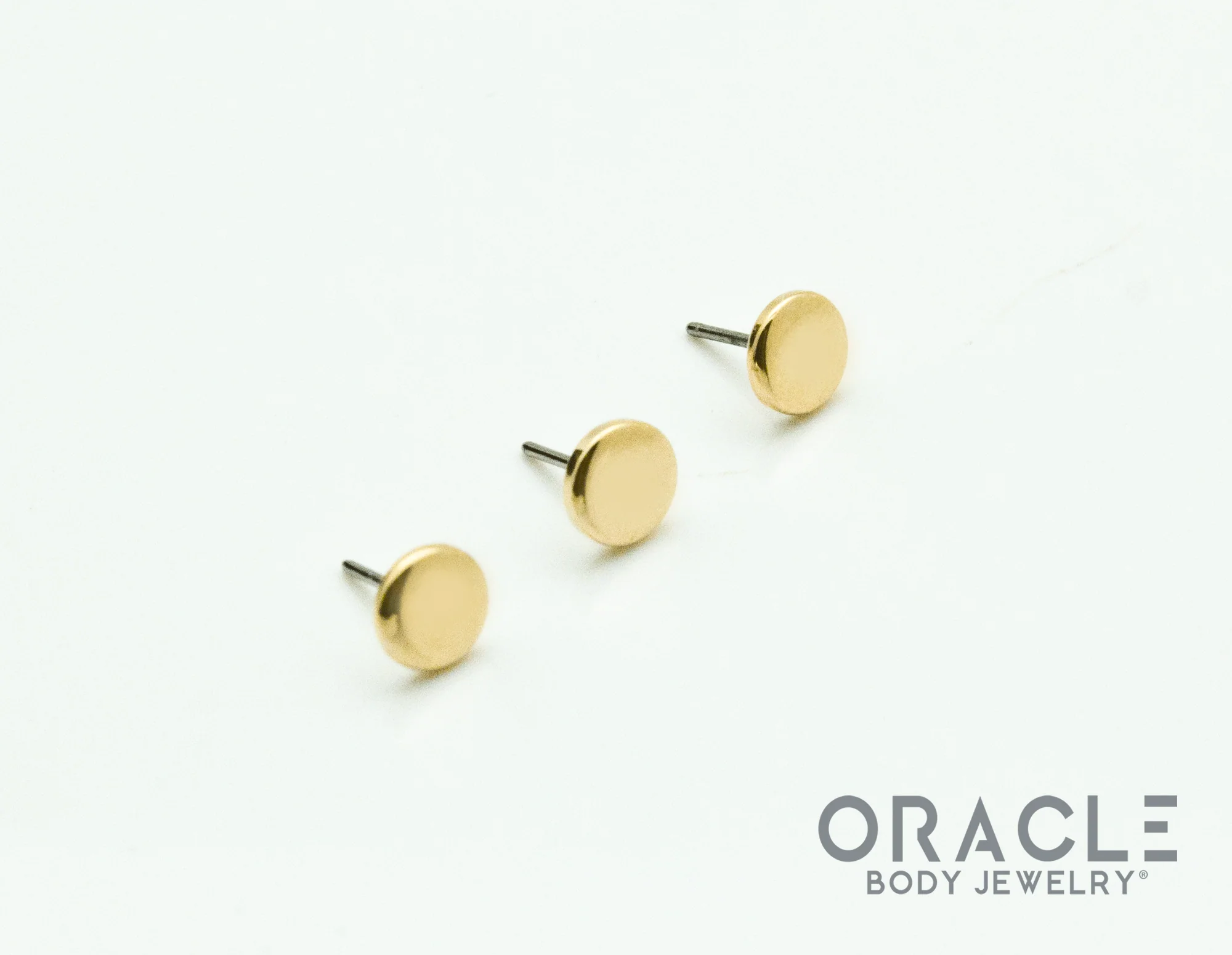 14k High Polish Disc Threadless End 4mm - Image 4