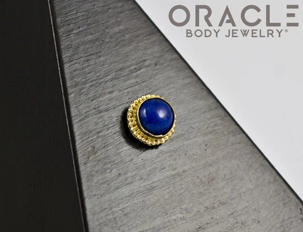 14k Lapis Threadless Gold End - Image 3