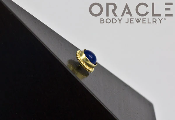 14k Lapis Threadless Gold End - Image 4
