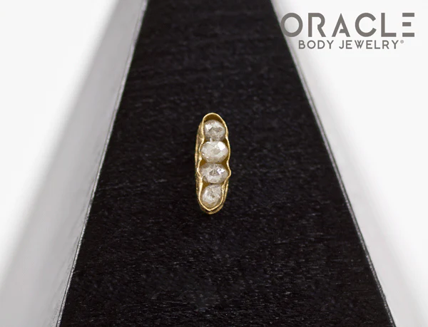 14k Large Channel Set Diamond Threadless Gold End - Image 4