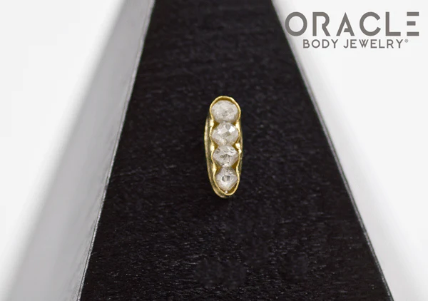 14k Large Channel Set Diamond Threadless Gold End - Image 4