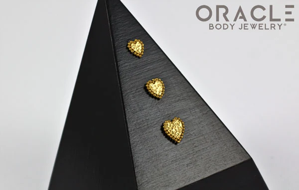 14k Millgrain Heart Threadless Rose Gold End - Image 3