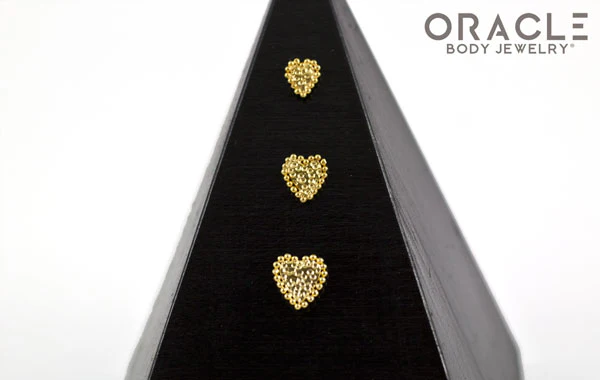 14k Millgrain Heart Threadess Gold End - Image 2