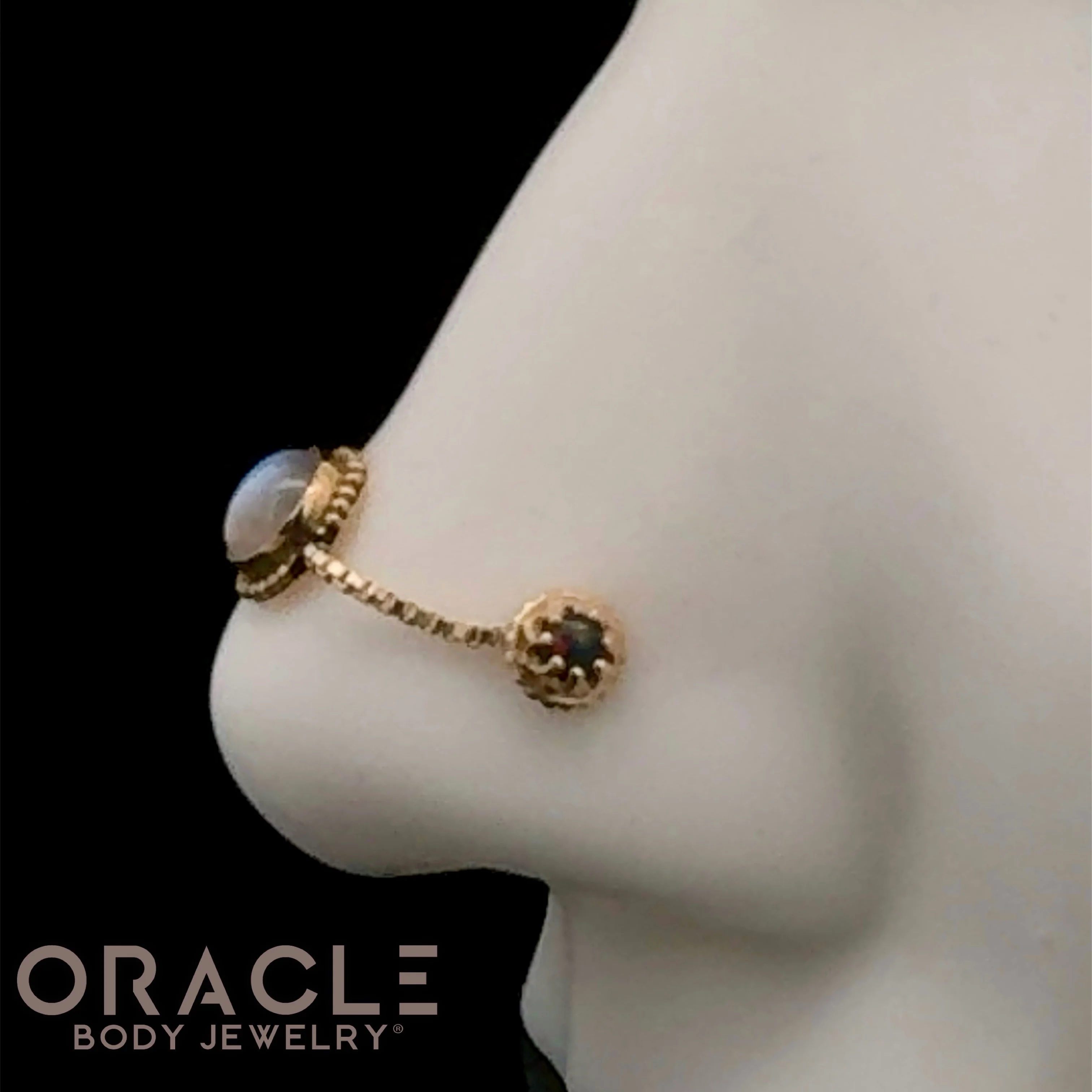 14k Moonstone and Box Chain - Image 2