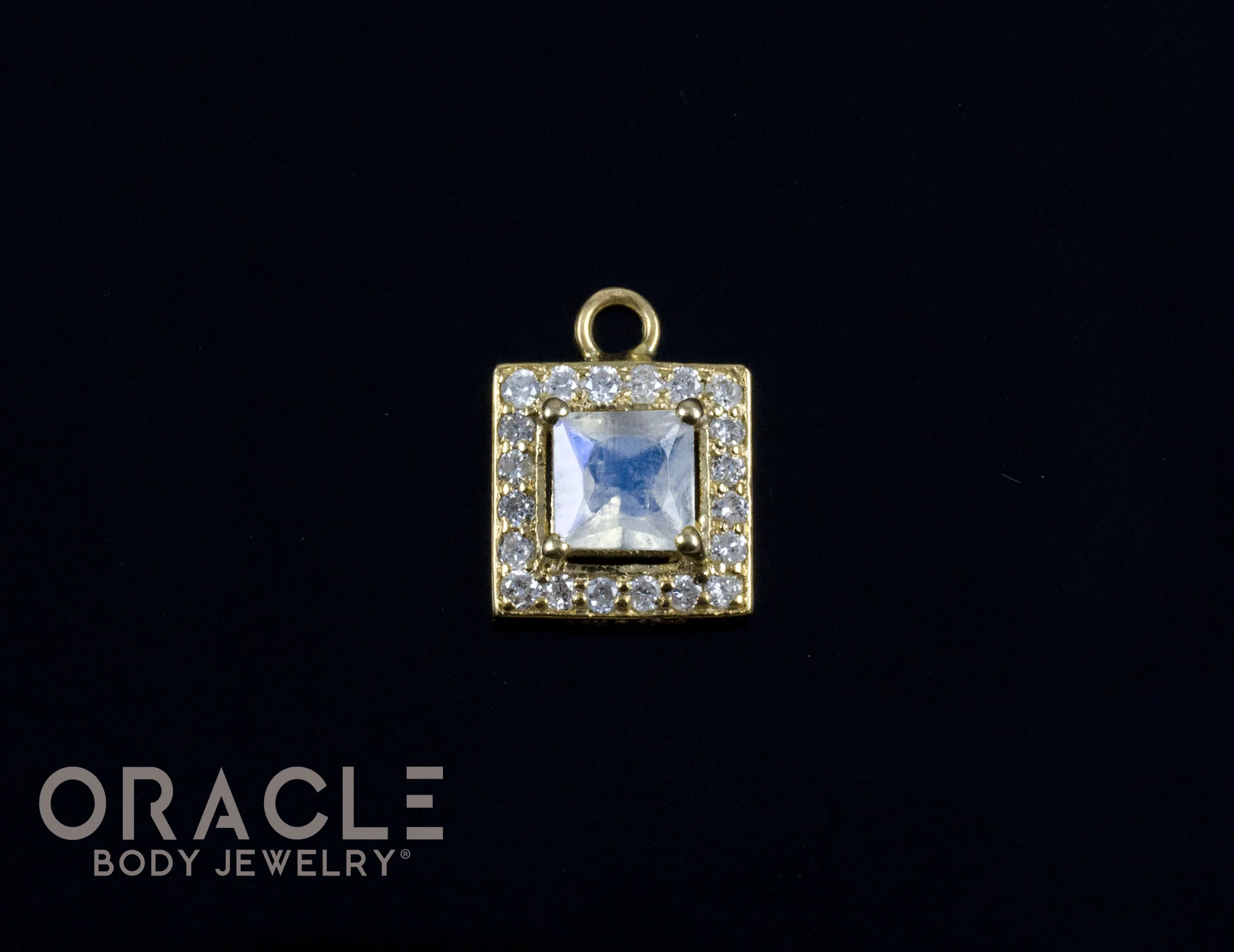 14k Moonstone with Diamonds Charm - Image 2