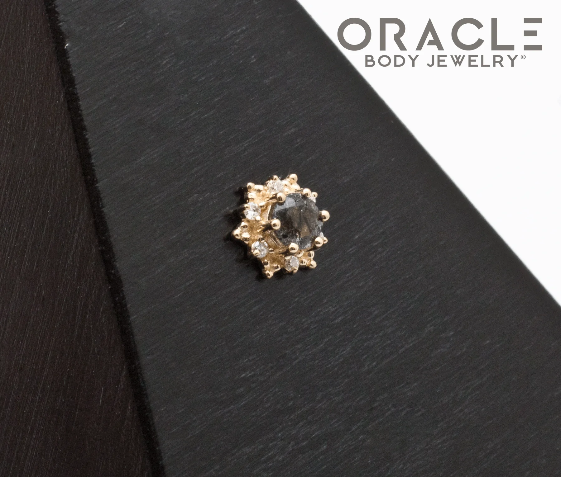 14k North Star Tourmalated Quartz and Diamonds Threadless End - Image 2