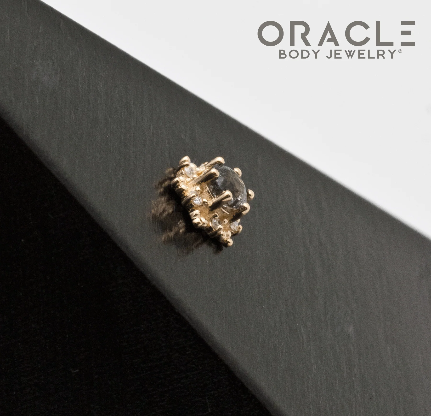 14k North Star Tourmalated Quartz and Diamonds Threadless End - Image 3