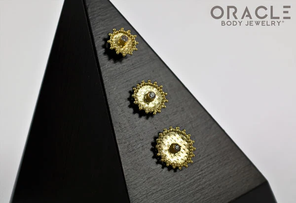 14k Nova with Diamond Threadless Gold End - Image 3
