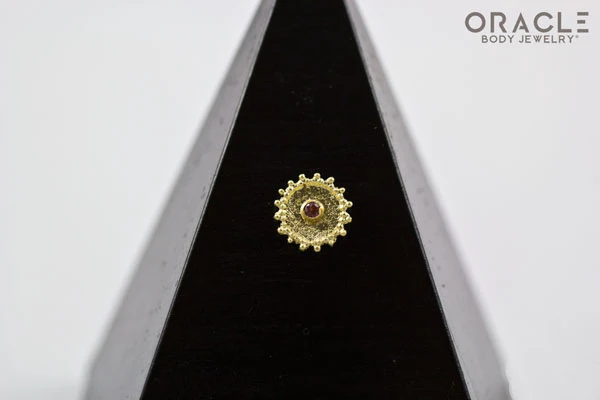 14k Nova with Sapphire Threadless Gold End - Image 2