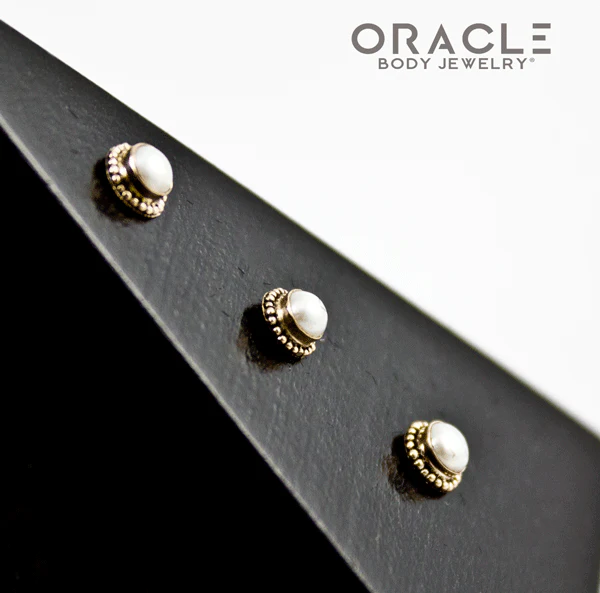 14k Pearl Threadless Gold End - Image 3