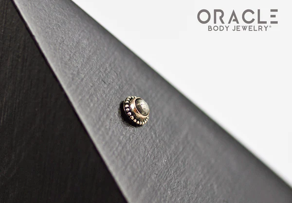 14k Pyrite Threadless Gold End - Image 3