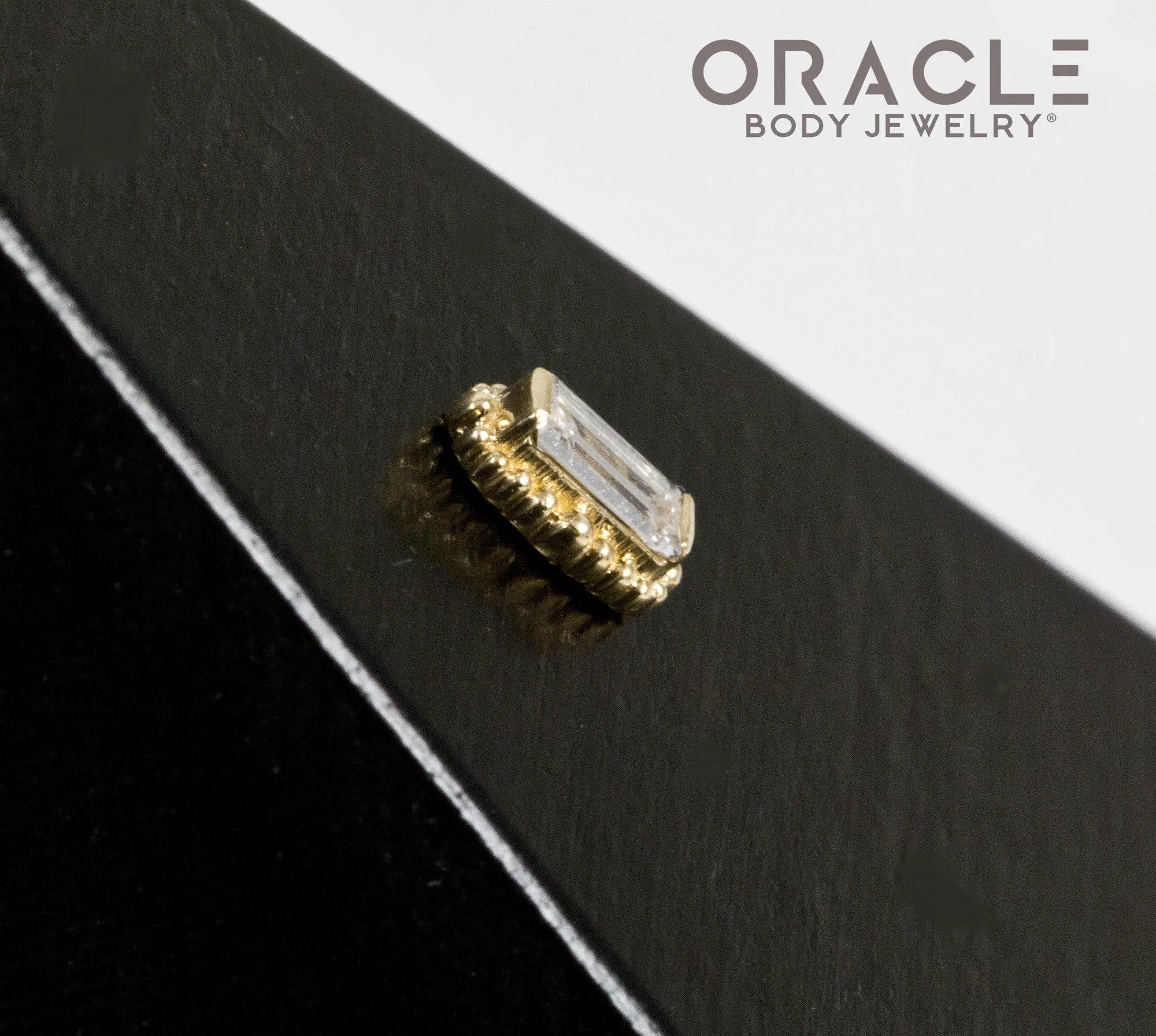14k Regal with Baguette Diamond Threadless End - Image 3