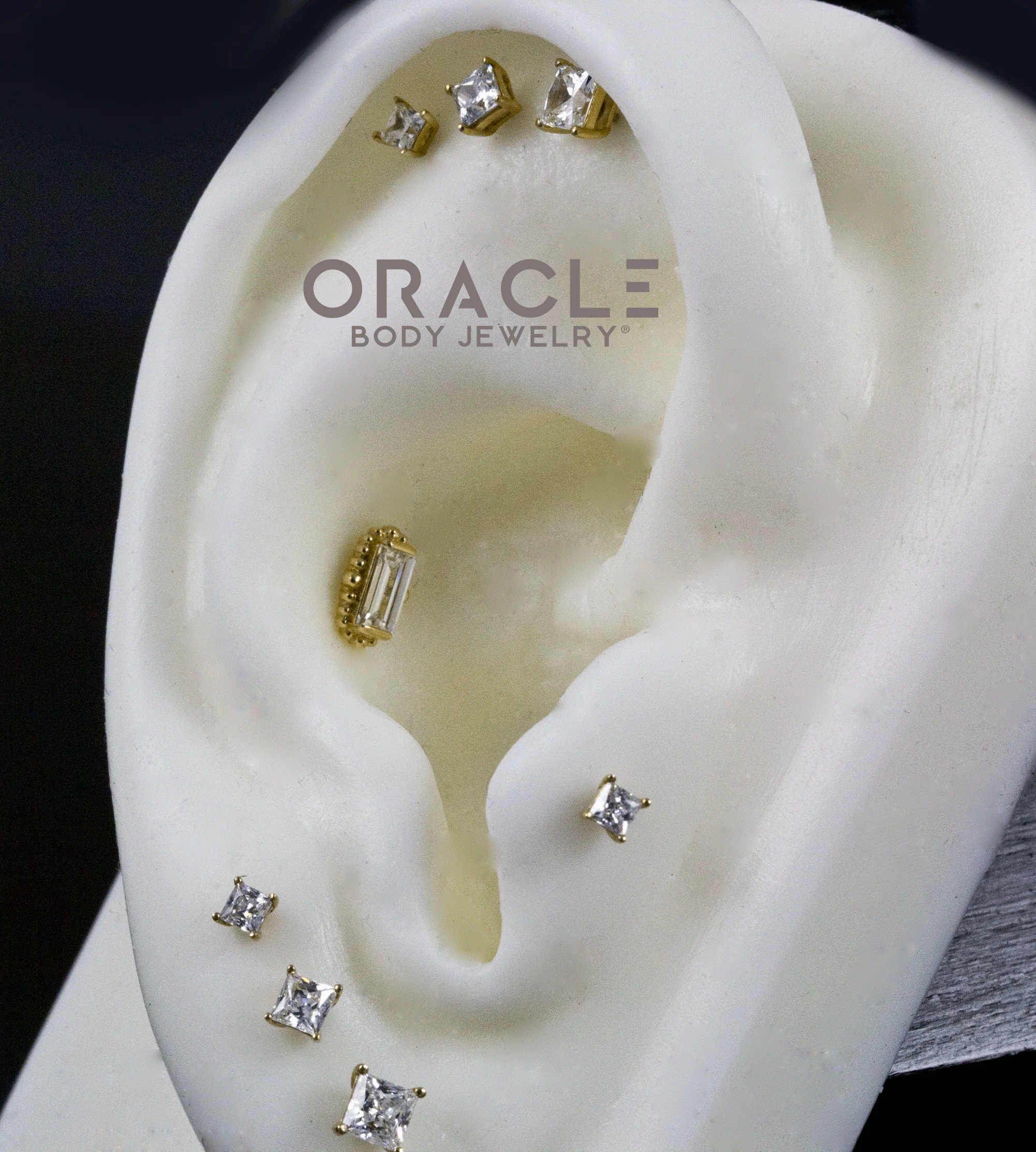 14k Regal with Baguette Diamond Threadless End - Image 4