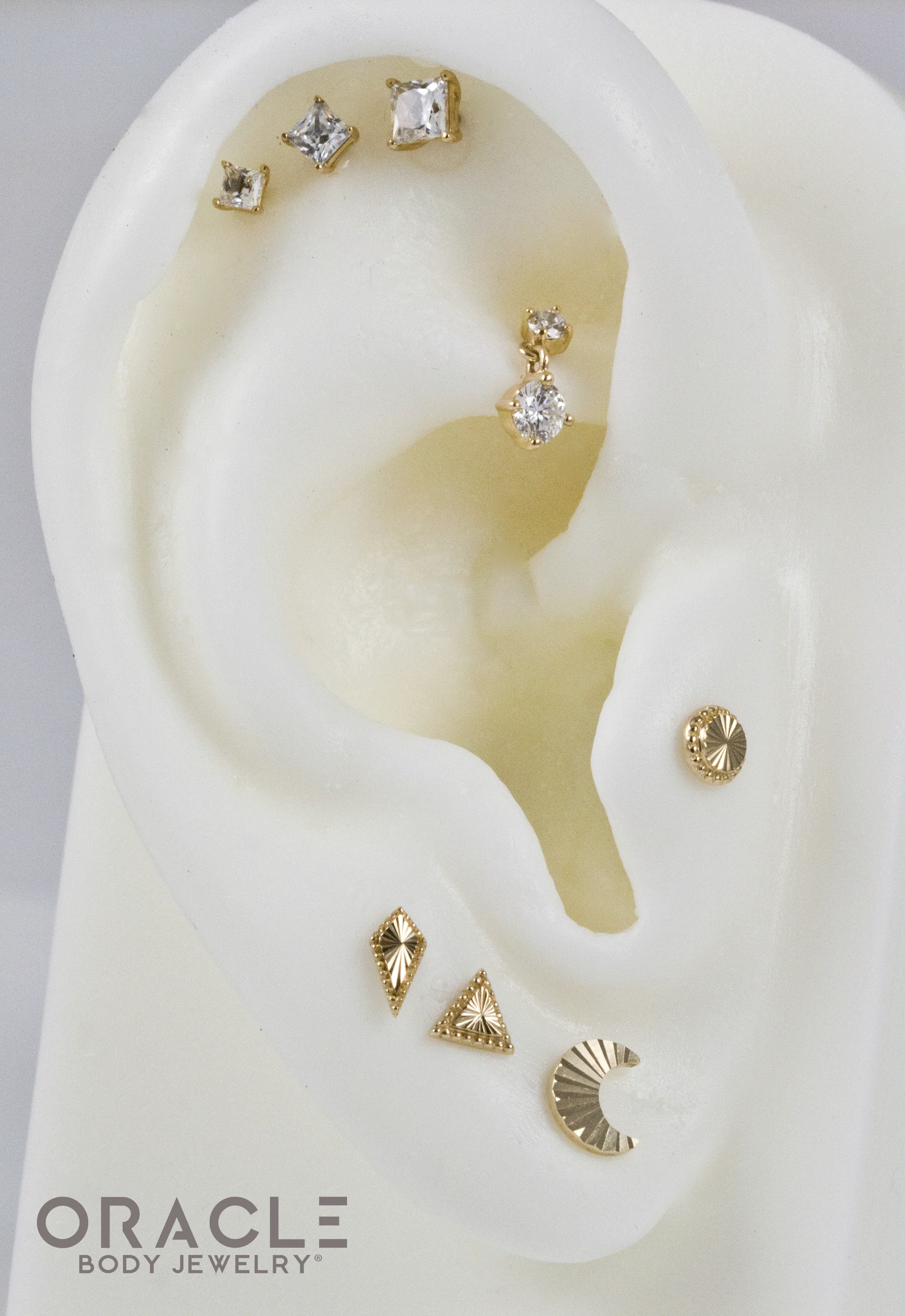 14k Rippled Drift Threadless End - Image 4