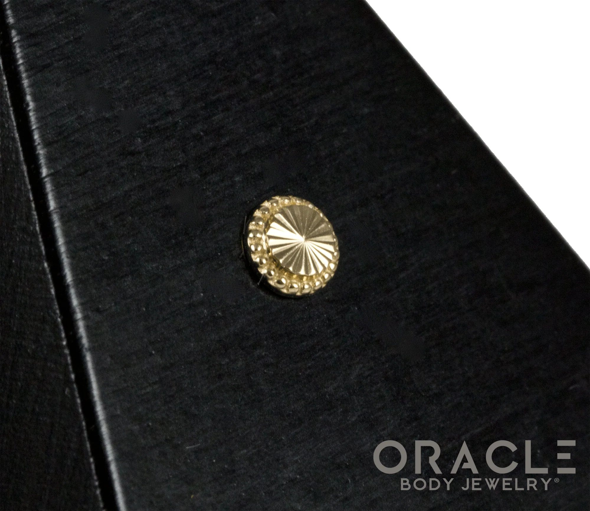 14k Rippled Orbit Threadless End - Image 2