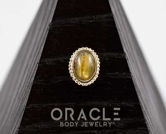 14k Rutilated Quartz Oval Threadless Gold End - Image 2