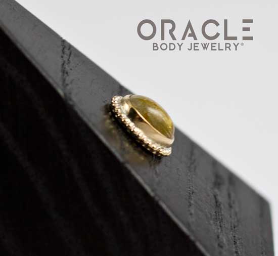 14k Rutilated Quartz Oval Threadless Gold End - Image 4