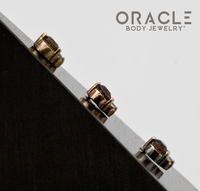 14k Smoky Quartz with Diamond Threadless End - Image 3