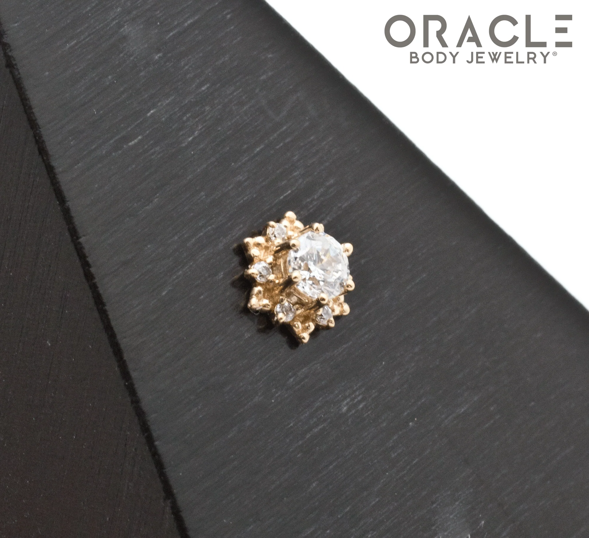 14k North Star CZ Threadless End - Image 2