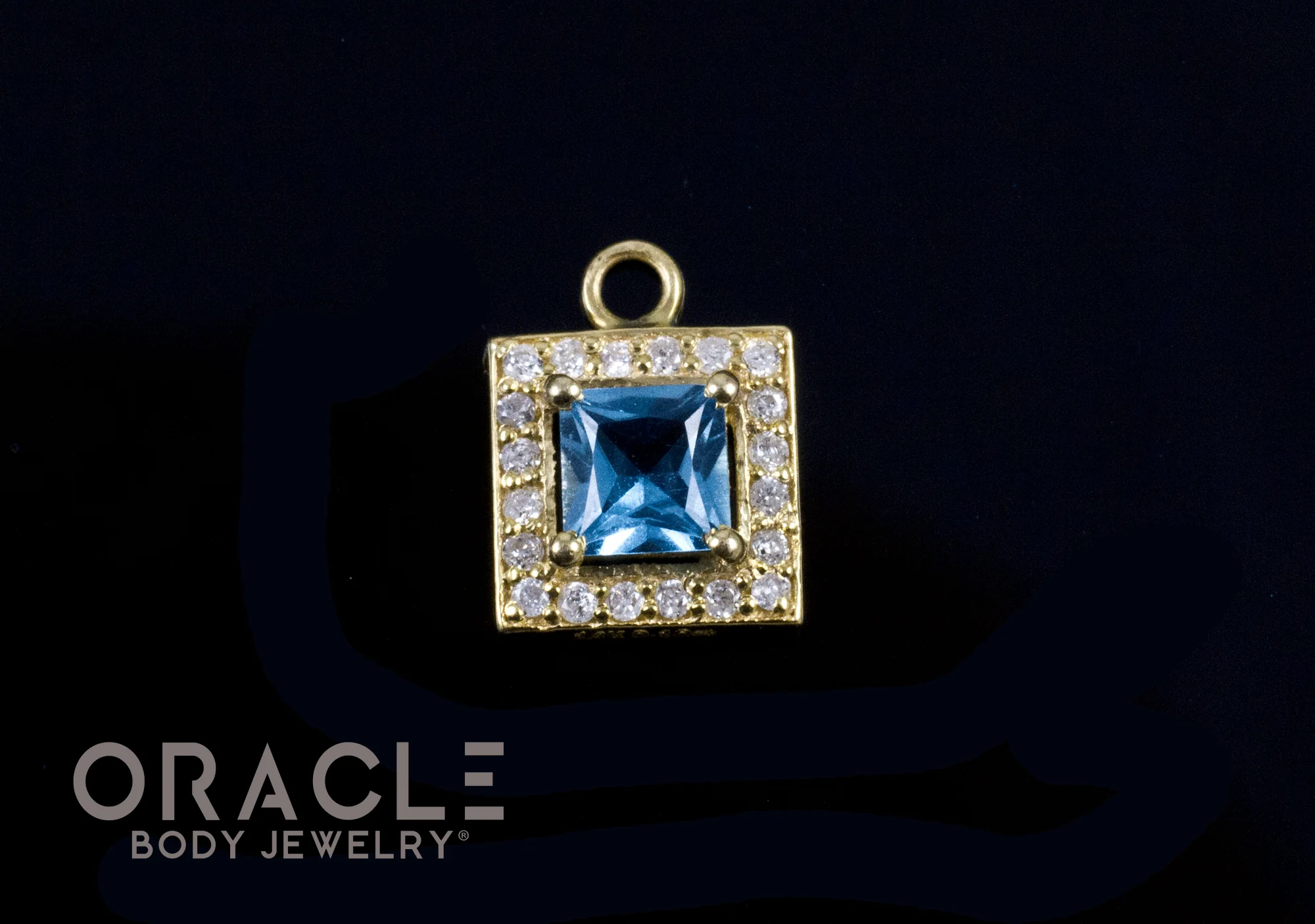 14k Swiss Topaz with Diamonds Charm - Image 2